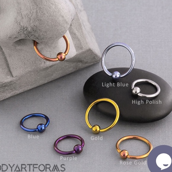 Bodyartforms Purple Captive Bead Ring-Unisex - Picture 2 of 2